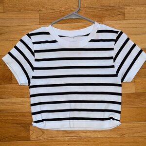 Striped Black and White Crop Top